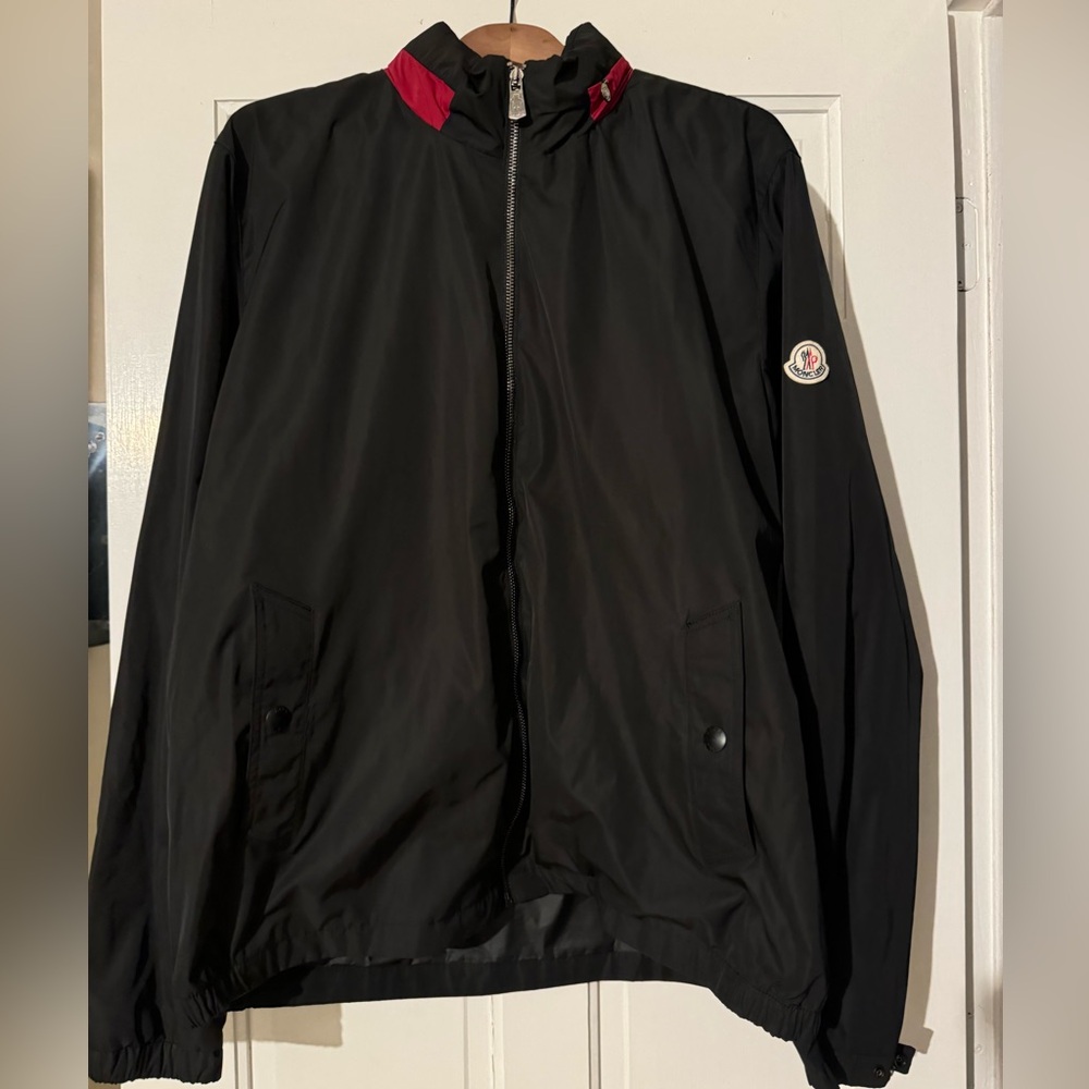 Moncler black rain coat windbreaker jacket